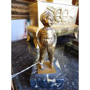 Gilded Bronze Sculpture 1900 "the Schoolboy"  