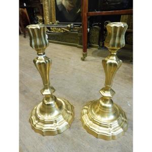 Pair Of 18th Century Gilt Bronze Candlesticks