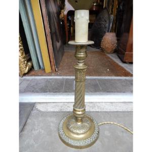 19th Century Chiseled And Gilded Bronze Lamp Base