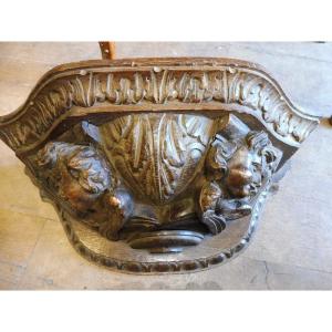 Console d'applique  en bois sculpté  19 eme avec éléments  17 eme 