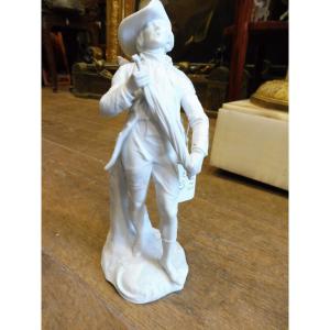 19th Century Sèvres Porcelain Biscuit Figurine "the Umbrella Seller"  