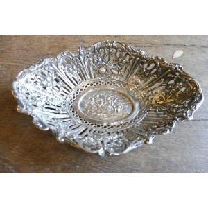 Basket In Openwork Repoussé Silver