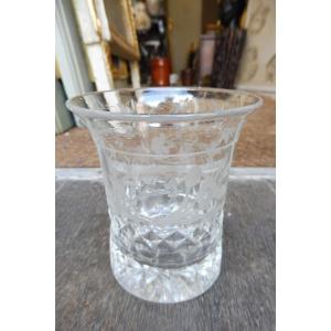 verre de mariage louis XVI gravé d'un coeur flamboyant