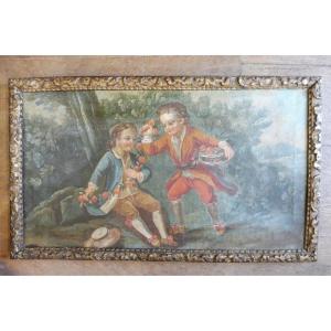 HST de l'école  française  du 18 eme  siècle    "toile de trumeau " 