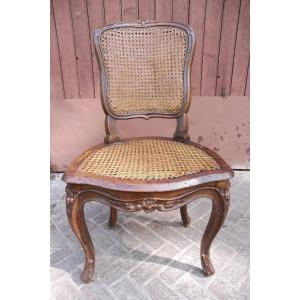 Chaise  en cabriolet cannée . époque  Louis XV