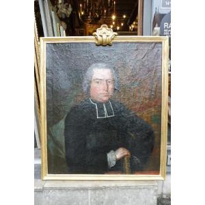 Portrait d'un clerc dans sa bibliothèque , 18 eme siècle