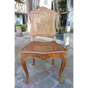 Chaise cannée d"époque régence