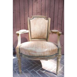 Louis XVI-era Armchair Made Of Stripped Wood  