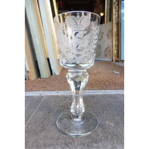 verre en cristal gravé et taillé au chiffre de Catherine II de Russie