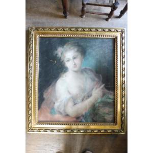 Pastel, 19th Century, "portrait Of A Lady"
