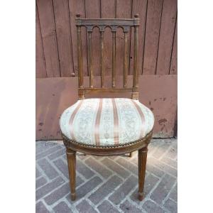 Chaise à dossier à colonnettes d'époque Louis XVI