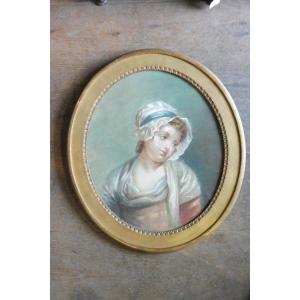 pastel 19 eme d'après J B Greuze , " portrait d'enfant "