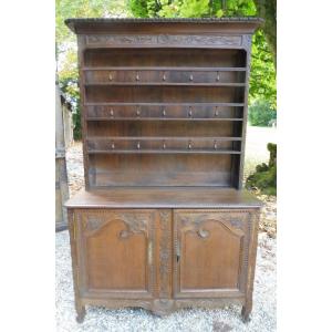 19th-century Norman Carved Oak Sideboard And Dresser