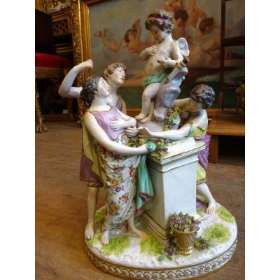 Important Groupe En Porcelaine De Paris XIX Eme