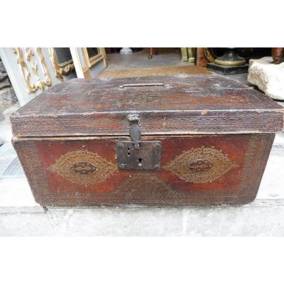 Gold Leather Chest 17 Century 