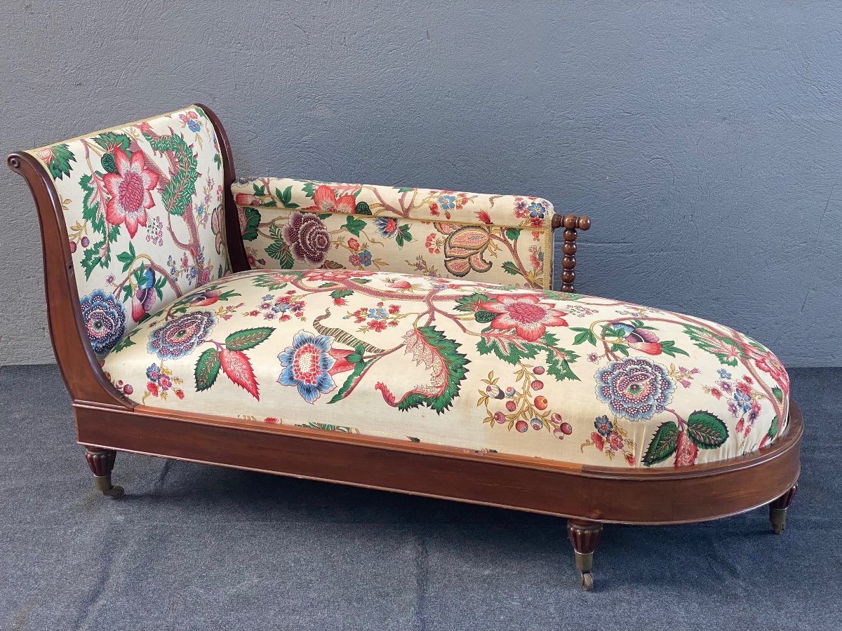 Charles Jeanselme (1856-1930). Mahogany Daybed