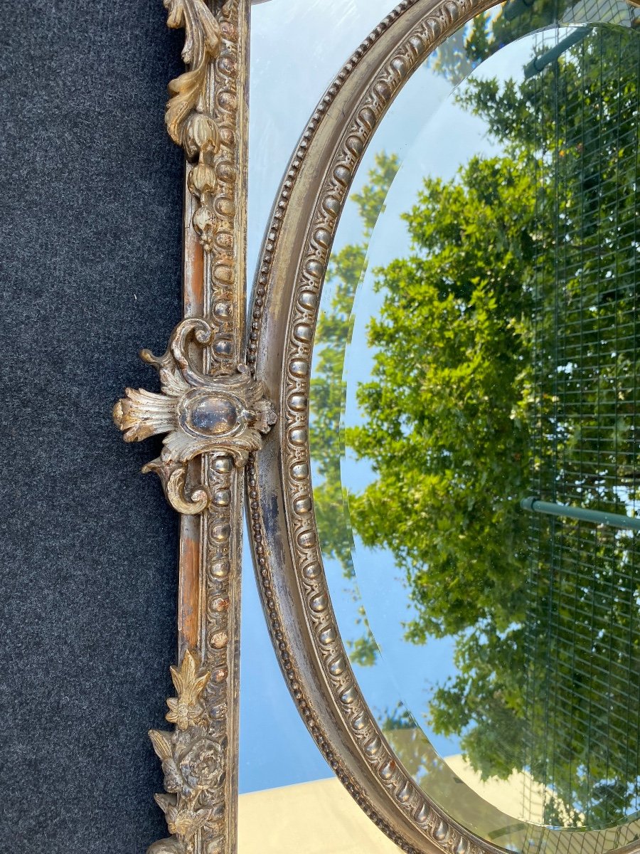 Miroir à Parecloses En Bois Argenté -photo-4