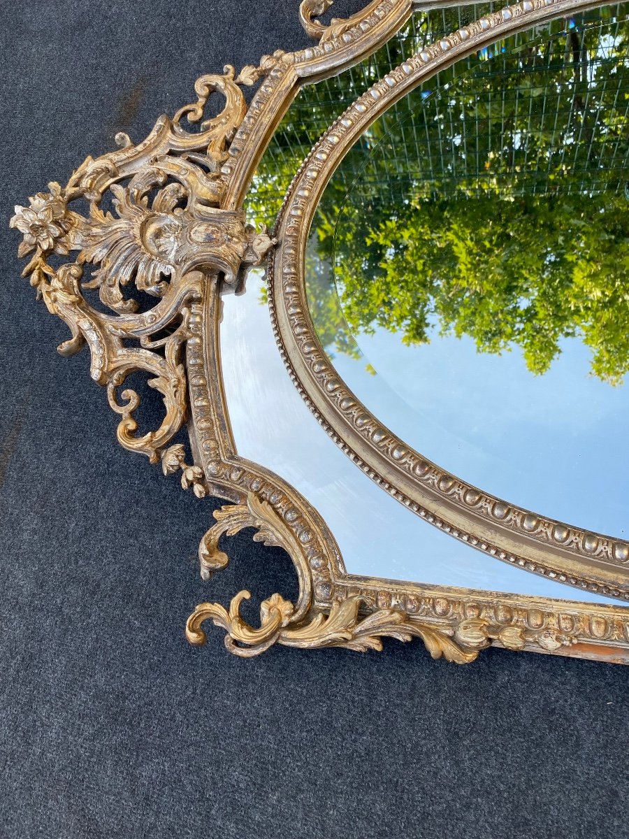 Miroir à Parecloses En Bois Argenté -photo-4