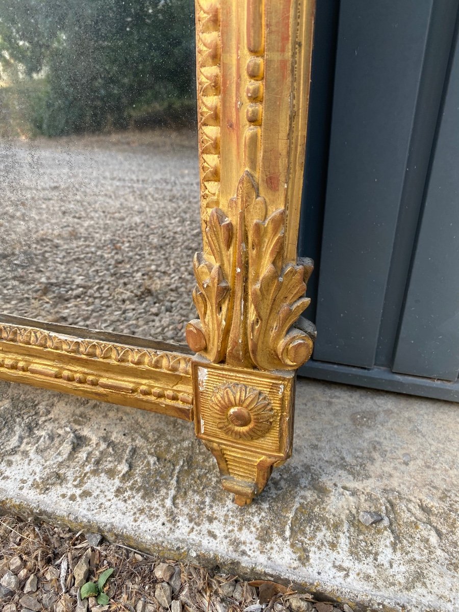 Miroir Louis XVI En Bois Doré -photo-1