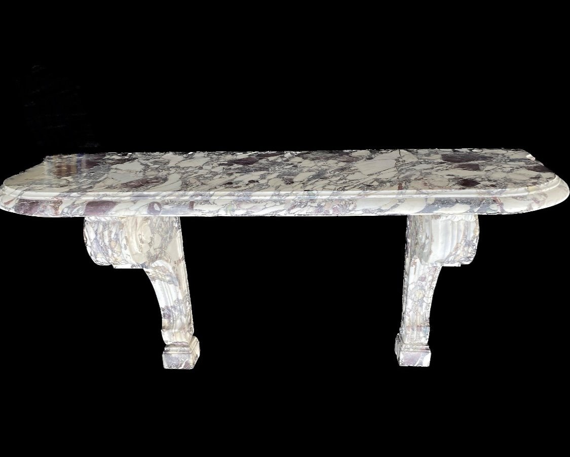 Large Louis XIV Console In Violet Breche Marble-photo-3