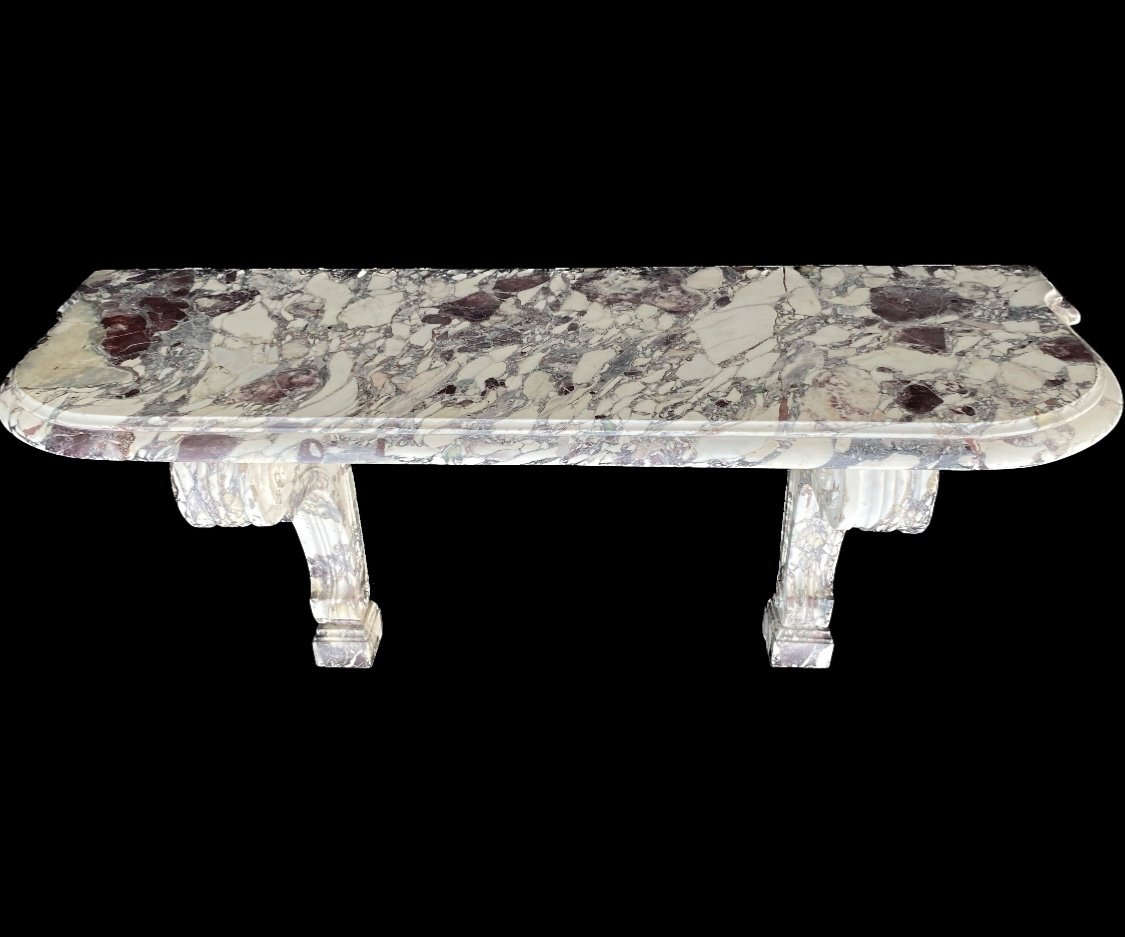 Large Louis XIV Console In Violet Breche Marble-photo-4