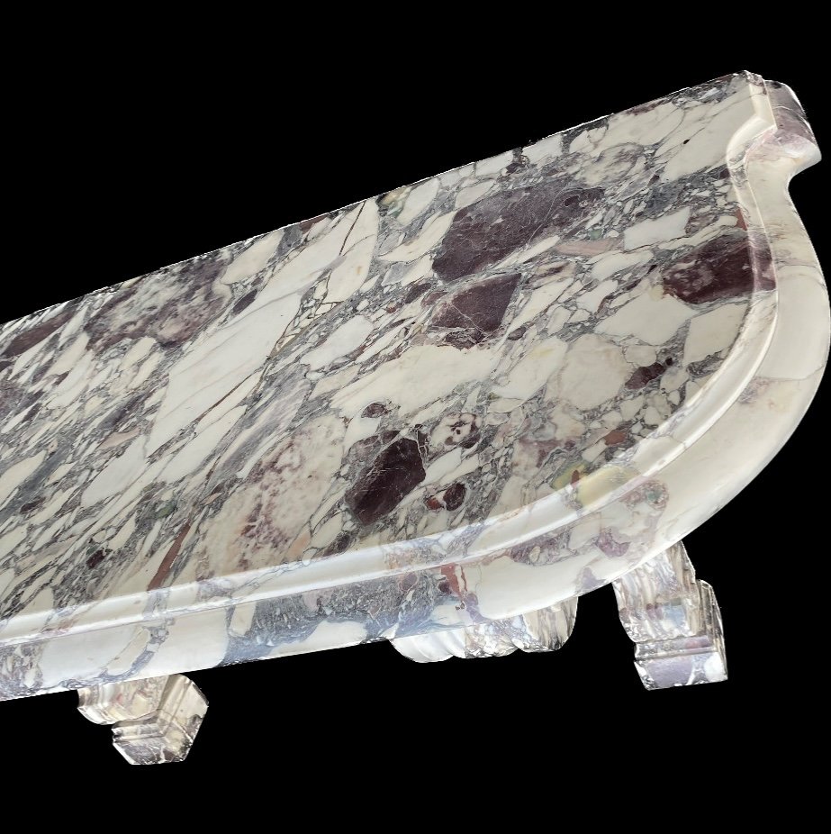 Large Louis XIV Console In Violet Breche Marble-photo-2