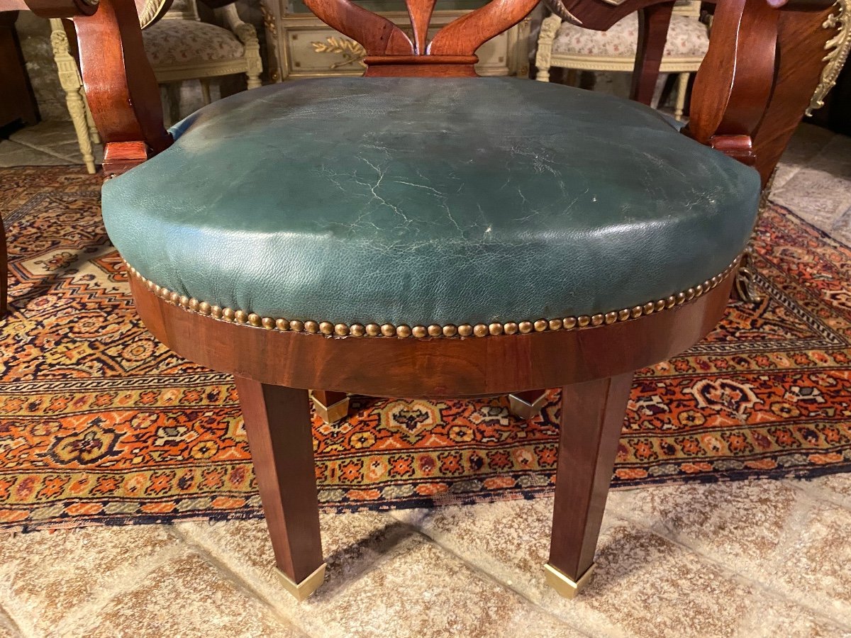 Fauteuil De Bureau Tournant D’époque Empire.-photo-2
