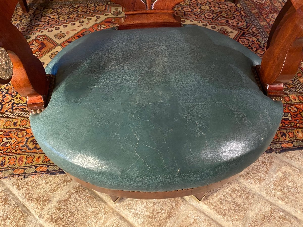Fauteuil De Bureau Tournant D’époque Empire.-photo-3