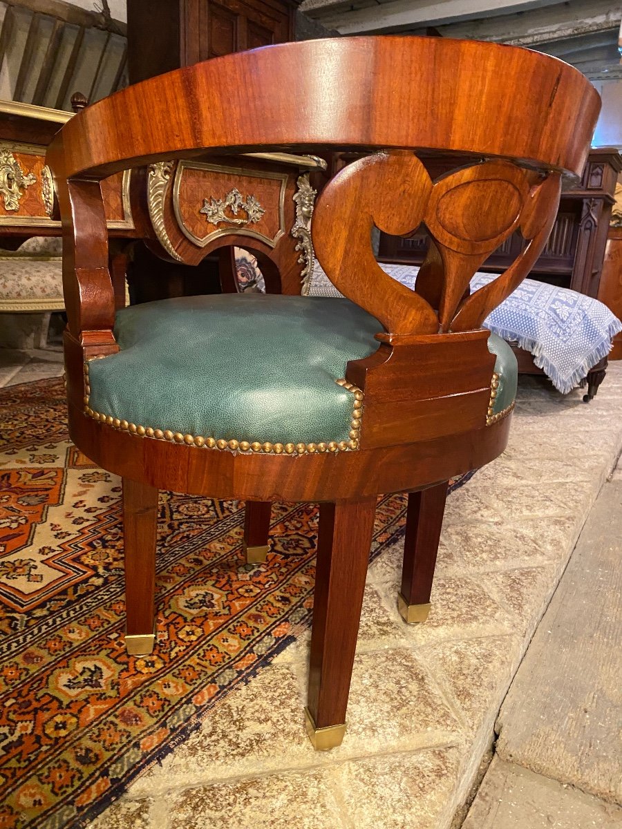 Fauteuil De Bureau Tournant D’époque Empire.-photo-2