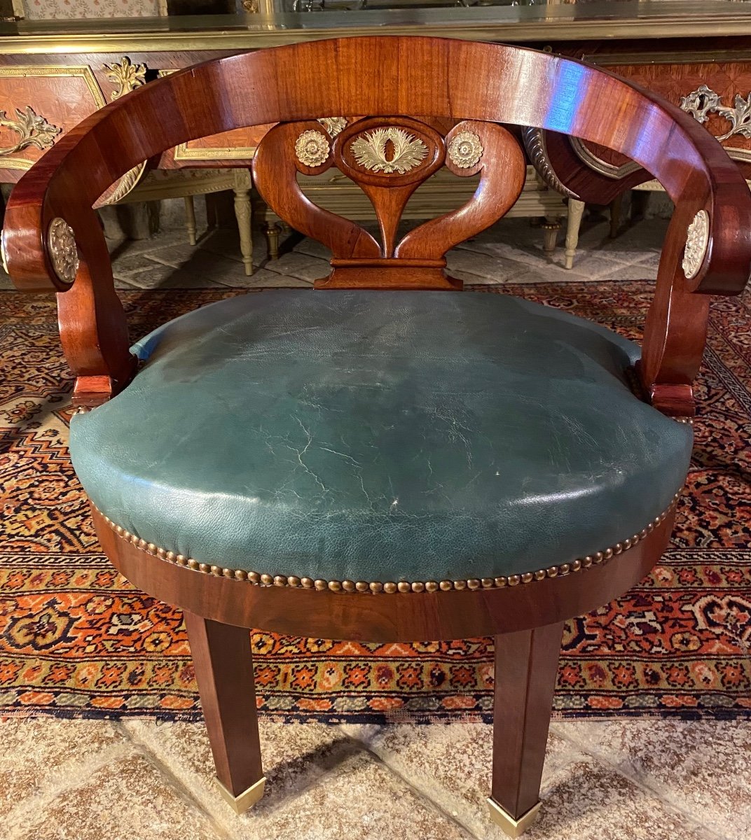 Fauteuil De Bureau Tournant D’époque Empire.