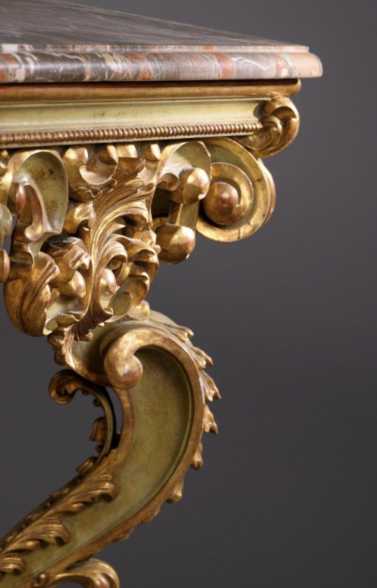 Table-console et miroir style XVIIIème siècle Italien -photo-3