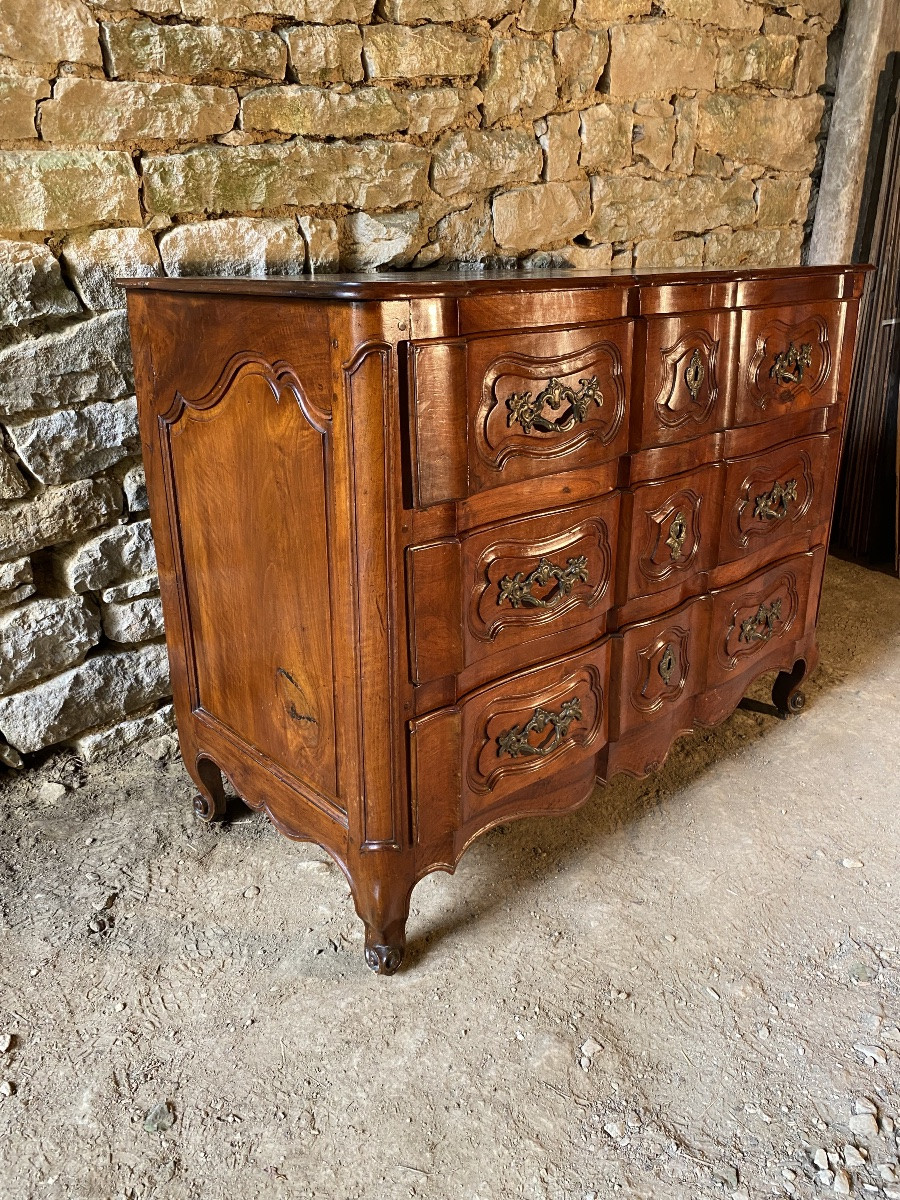 Commode Louis XV Provençale arbalète en noyer -photo-3