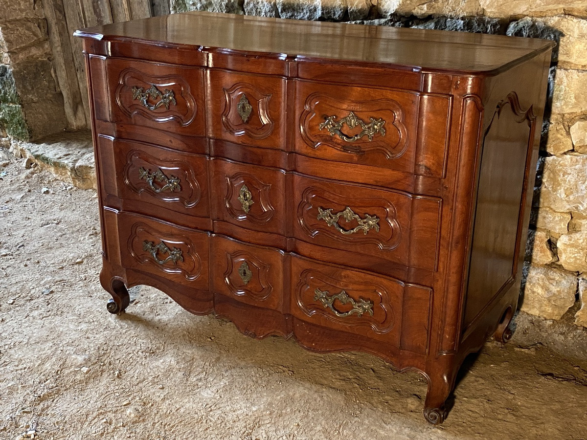 Commode Louis XV Provençale arbalète en noyer -photo-1