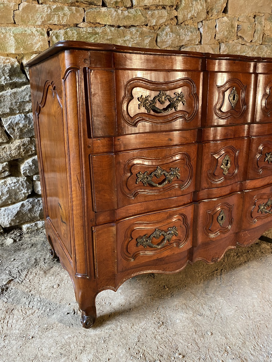 Commode Louis XV Provençale arbalète en noyer -photo-2