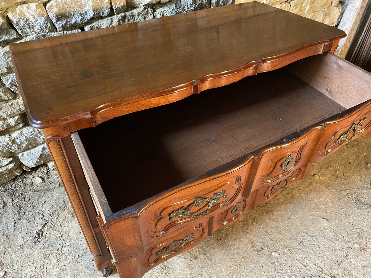 Commode Louis XV Provençale arbalète en noyer -photo-3