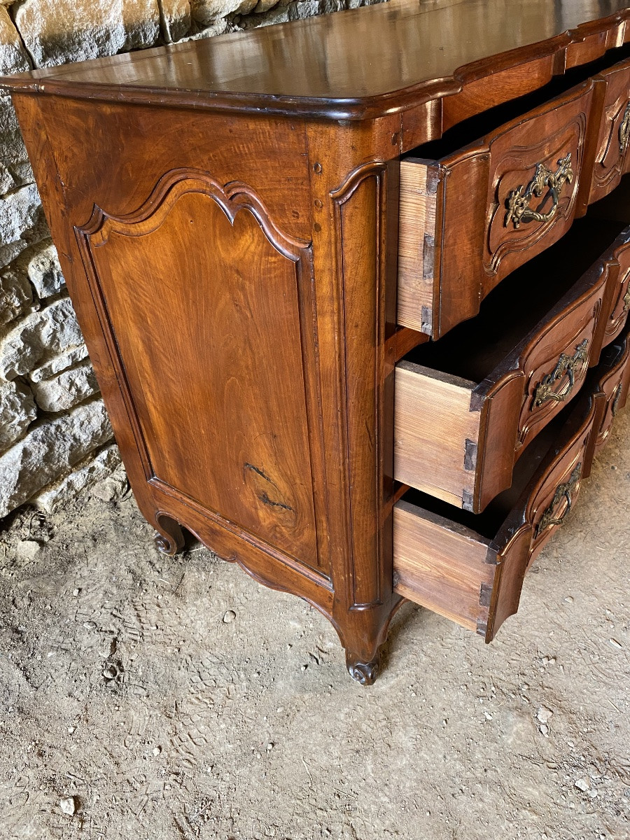 Commode Louis XV Provençale arbalète en noyer -photo-4