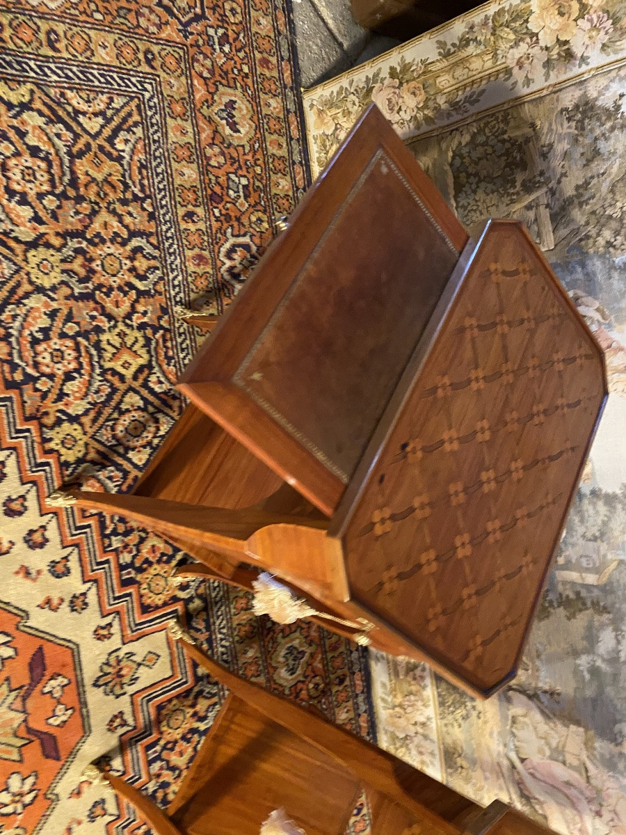 Pair Of Louis XV Bedside Tables In Marquetry -photo-5