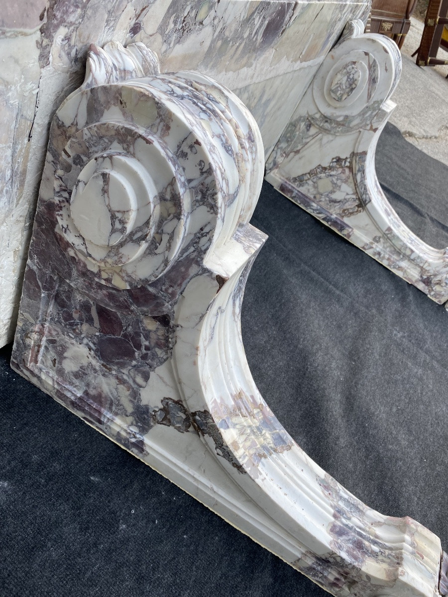 Grande console en marbre de brèche violette -photo-1