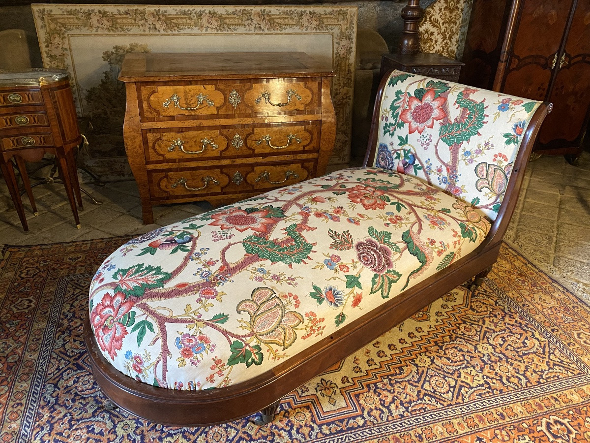 Méridienne en acajou estampillée Charles Jeanselme -photo-2
