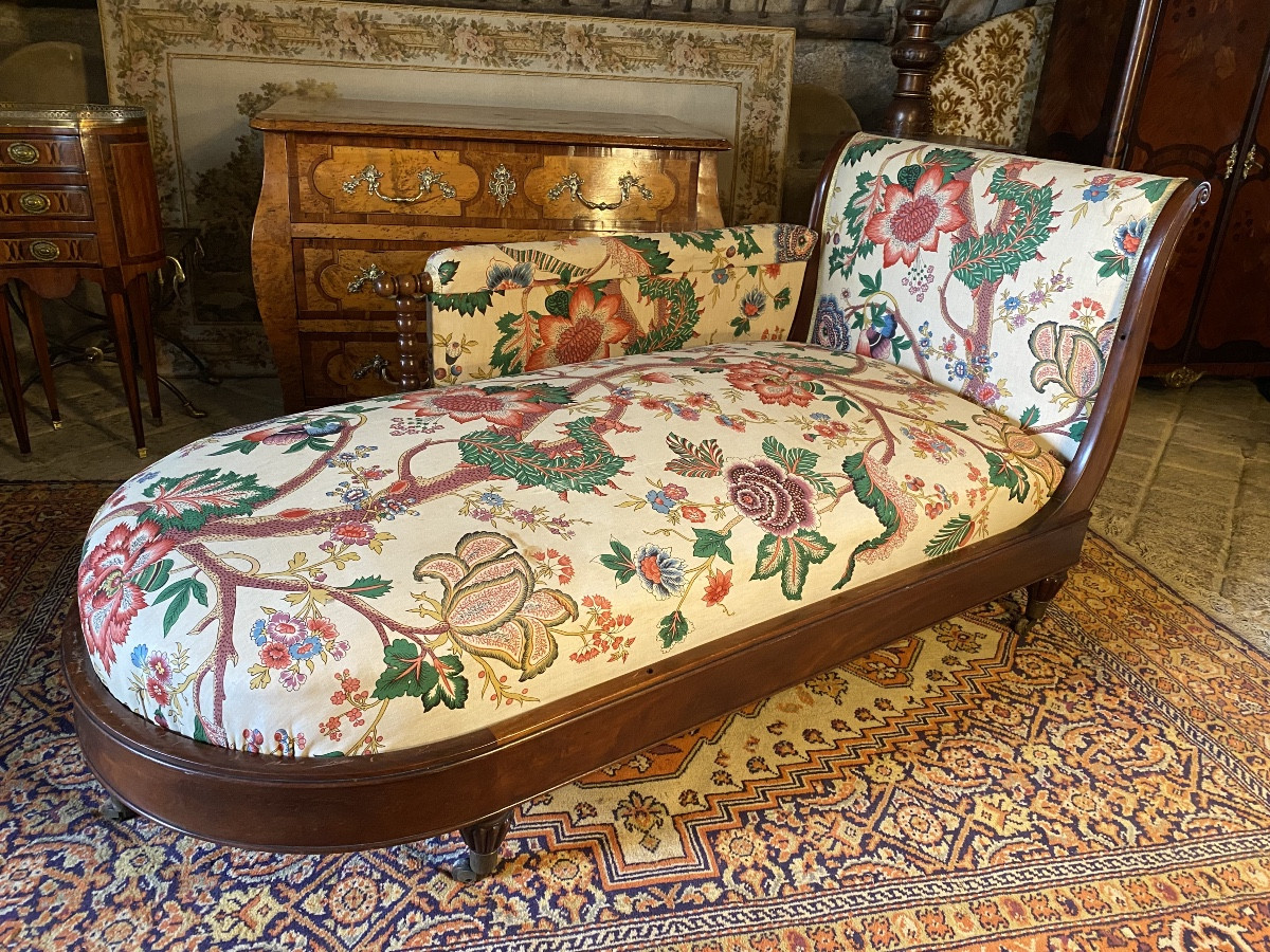 Méridienne en acajou estampillée Charles Jeanselme 