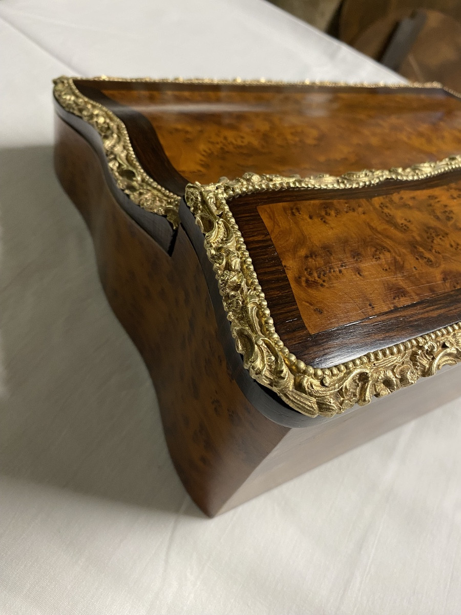 Écritoire, coffret à écrire en loupe d’amboine-photo-4