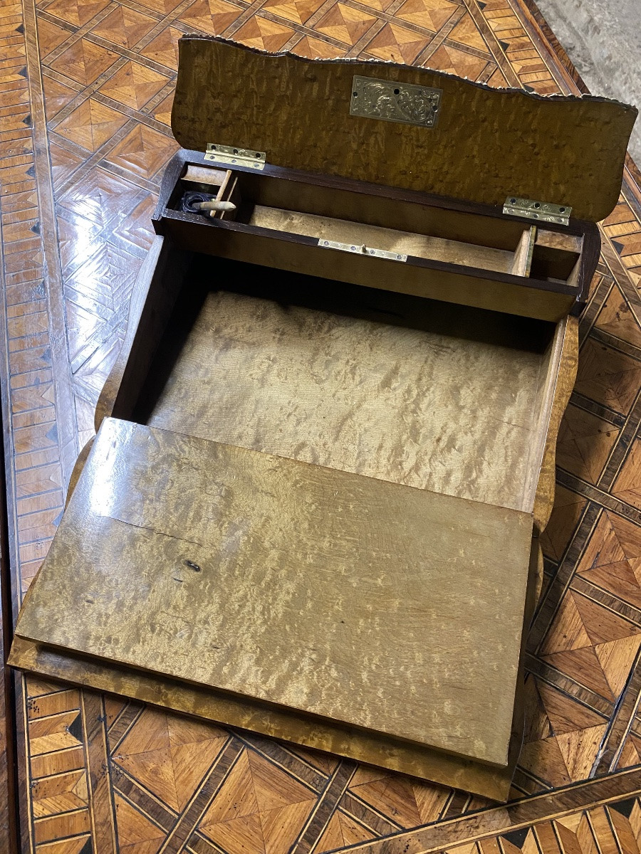 Écritoire, coffret à écrire en loupe d’amboine-photo-7