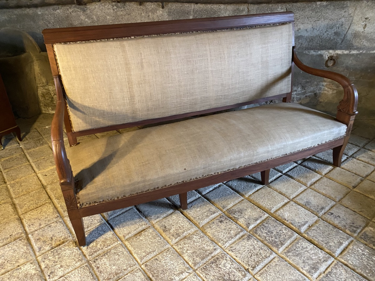 Grande banquette d’époque Empire -photo-1