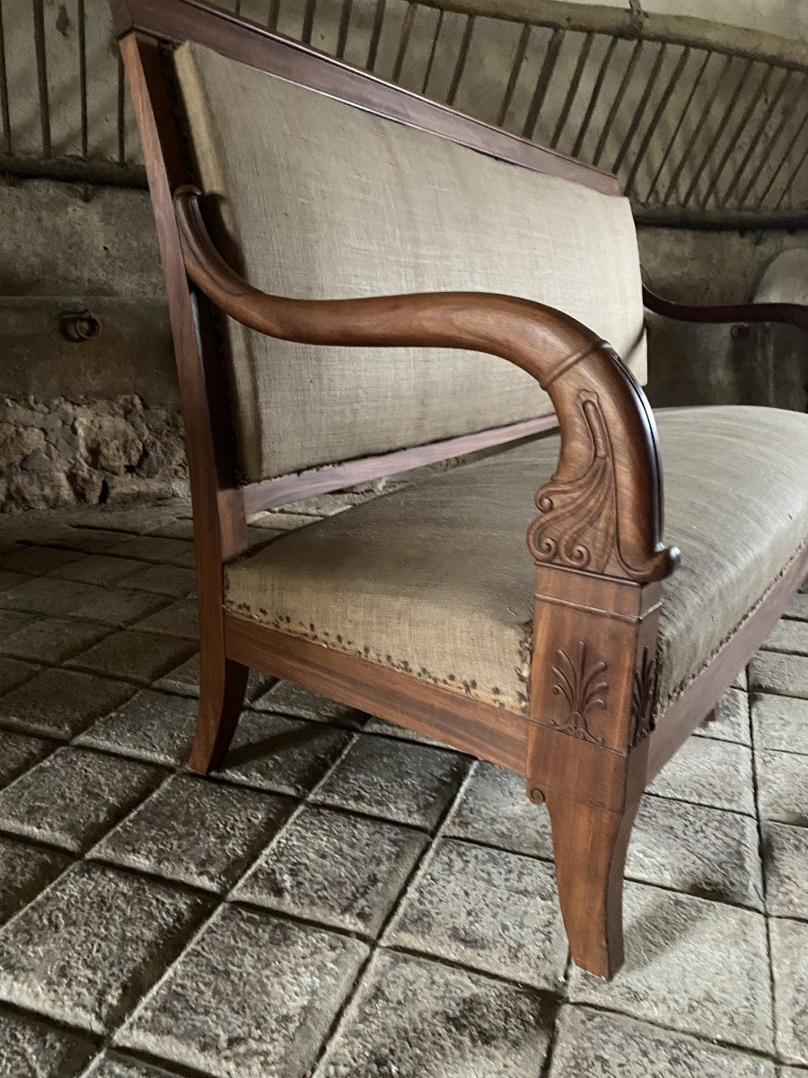 Grande banquette d’époque Empire -photo-6