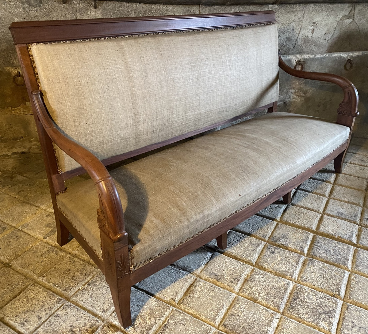 Grande banquette d’époque Empire 