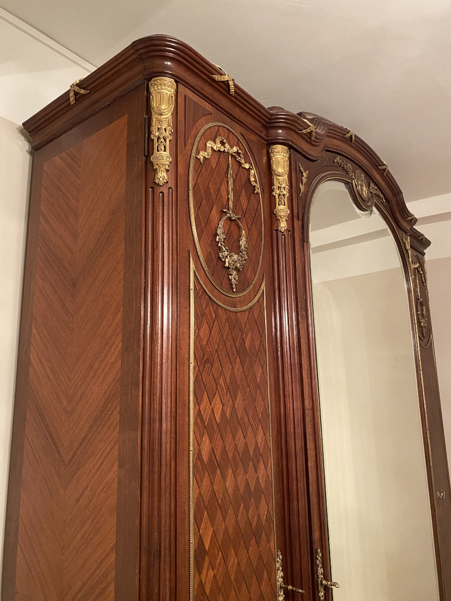 Louis XVI Style Mahogany Wardrobe -photo-4