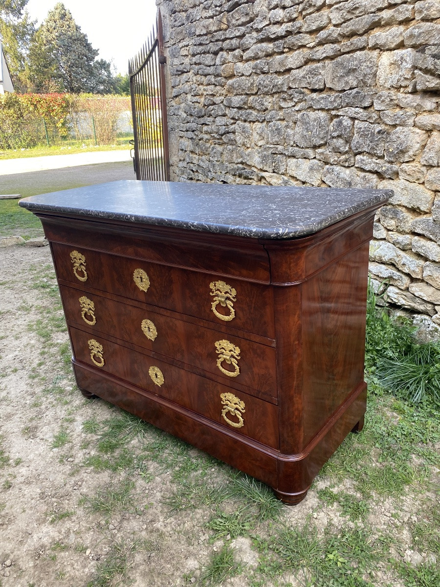 Commode d’époque XIXème siècle en acajou -photo-4