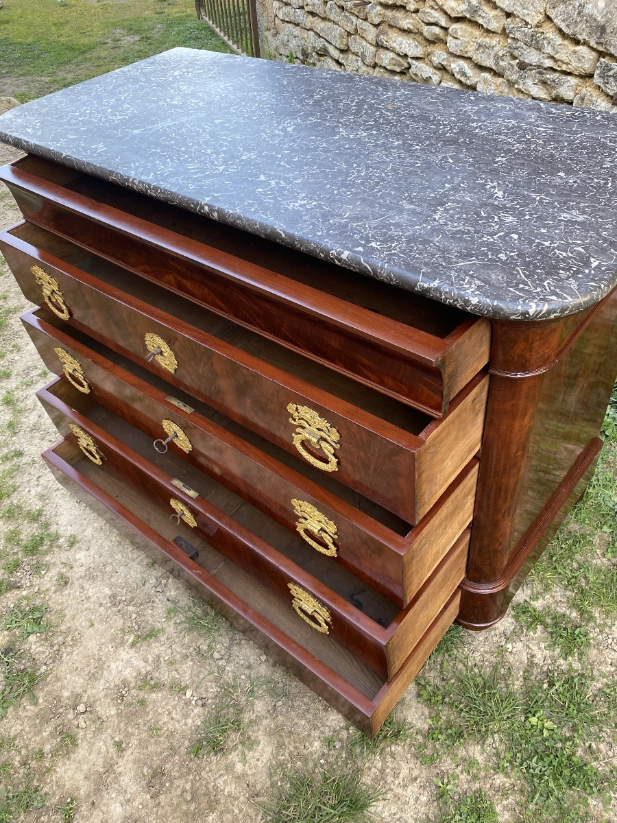 Commode d’époque XIXème siècle en acajou -photo-3