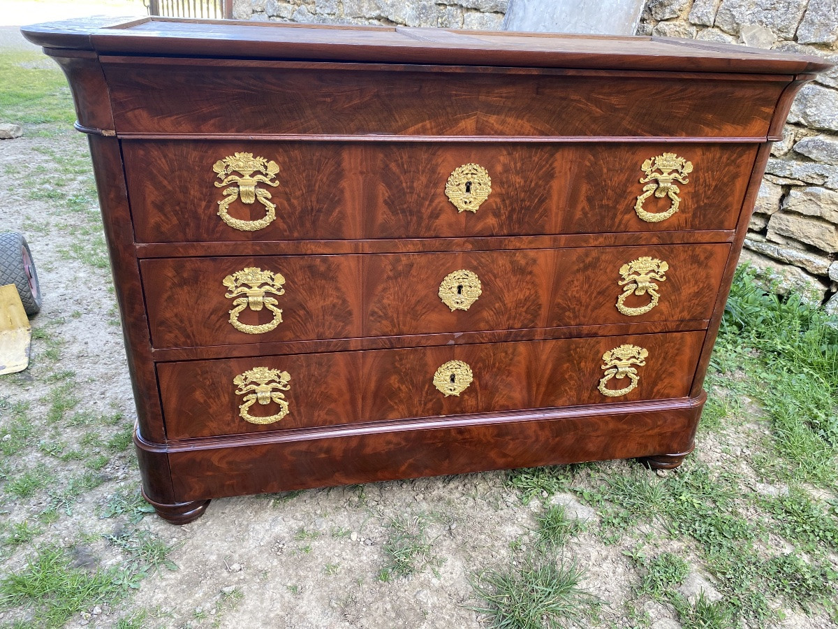 Commode d’époque XIXème siècle en acajou -photo-4