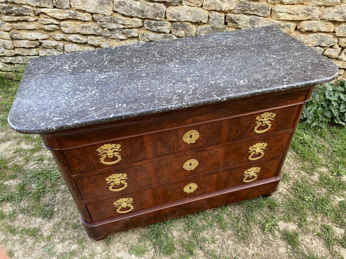 Commode d’époque XIXème siècle en acajou -photo-5